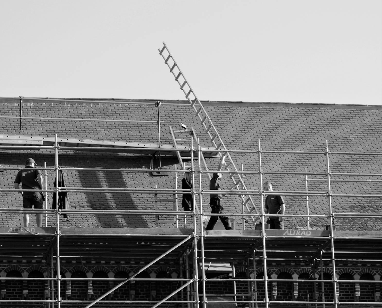 Construction Worker on Scaffoldings