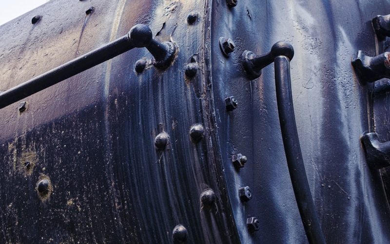 a close up of a large metal object